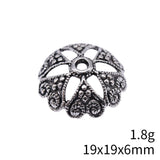 8pcs 19x19x6mm Tibetan silver flower design bead cap h0799