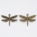 15pcs 34x25mm Alloy Charm Hollow out Dragonfly Pendant Crafts h0825