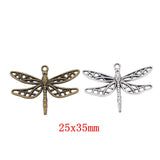 15pcs 34x25mm Alloy Charm Hollow out Dragonfly Pendant Crafts h0825