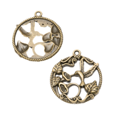 30mm 10pc Alloy Jewelry Accessory Hollow Flower Hummingbird Pendant Charm h1049