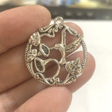 30mm 10pc Alloy Jewelry Accessory Hollow Flower Hummingbird Pendant Charm h1049