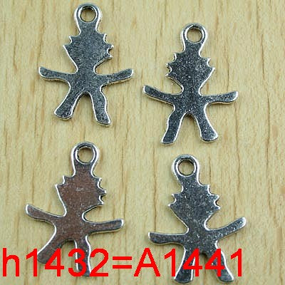 10pcs 26*19mm Tibetan silver human beings charm findings h1432