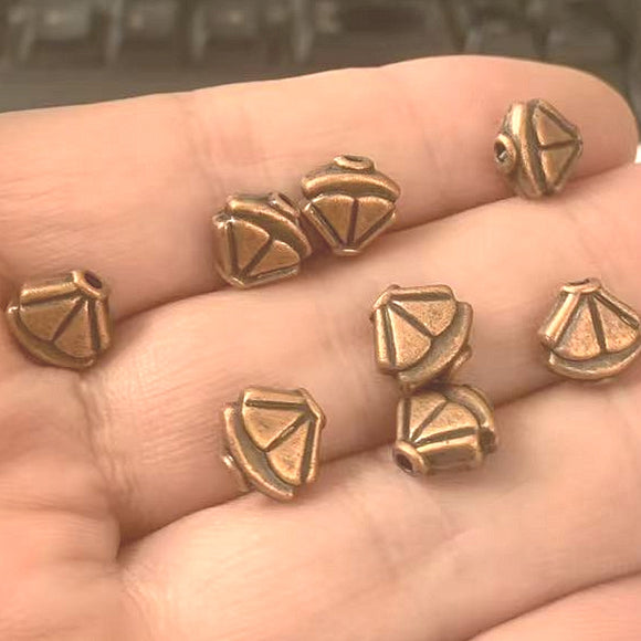 20pcs 9*9*4.4mm copper tone vase oblate spacer beads h1796