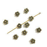 100 cuentas espaciadoras de flor de ciruelo en tono cobre H1890