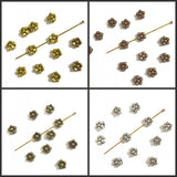 100 cuentas espaciadoras de flor de ciruelo en tono cobre H1890