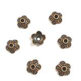50 tapas de cuentas WYSIWYG de 10 x 4 mm para hacer joyas, accesorios de joyería DIY, color plata antigua, color oro antiguo.