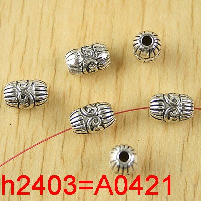 10pcs 11*7mm Tibetan silver oval spacer beads h2403