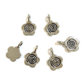 30pcs dark gold-tone Tibetan silver swirl plum flower charms h2226