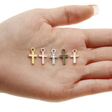100 mini dijes de cruz de plata tibetana de 15 x 13 mm h2654