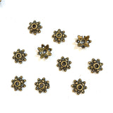 100pcs 8.5mm 4 colors dark gold-tone flower Spacer beads h1273