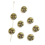 30 cuentas espaciadoras con forma de cara en tono plateado oscuro h3307 