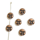 30 cuentas espaciadoras con forma de cara en tono plateado oscuro h3307 