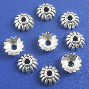 40pcs 9.5mm dark silver color flower bead caps h5009