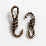 30pc 16mm 0.5g/pc Vintage Antique Copper Wire Wrapped S Hook Clasps, Jewelry Connectors for Bracelet Necklace DIY Craft h5312