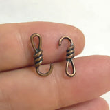 30pc 16mm 0.5g/pc Vintage Antique Copper Wire Wrapped S Hook Clasps, Jewelry Connectors for Bracelet Necklace DIY Craft h5312
