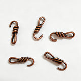 30pc 16mm 0.5g/pc Vintage Antique Copper Wire Wrapped S Hook Clasps, Jewelry Connectors for Bracelet Necklace DIY Craft h5312