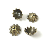 20pc 14x7mm 1g/pc Antique Bronze Flower Bead Caps, Zinc Alloy Bead End Caps for Handmade Jewelry Craft h5314-b