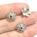 30pc 11x12mm 0.6g/pc Antique Silver Flower Bead Caps Zinc Alloy Petal End Caps for DIY Handmade Jewelry Making h5316