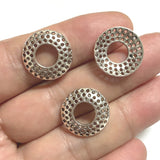 10pc 17.6mm x3mm hole 7.2mm 1.12g/pc Hollow Multi-hole Saucer Spacer Beads | Antique Silver Zinc Alloy Donut Beads for DIY Jewelry Making h5317