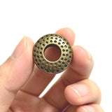 10pc 17.6mm x3mm hole 7.2mm 1.12g/pc Hollow Multi-hole Saucer Spacer Beads | Antique Silver Zinc Alloy Donut Beads for DIY Jewelry Making h5317