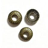 10pc 17.6mm x3mm hole 7.2mm 1.12g/pc Hollow Multi-hole Saucer Spacer Beads | Antique Silver Zinc Alloy Donut Beads for DIY Jewelry Making h5317