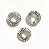 10pc 17.6mm x3mm hole 7.2mm 1.12g/pc Hollow Multi-hole Saucer Spacer Beads | Antique Silver Zinc Alloy Donut Beads for DIY Jewelry Making h5317