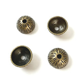30pc 13x6mm 1g/pc Antique Bronze Carved Radial Bead Caps | Metal End Caps for Handmade Jewelry & Bracelet Making h5320-b