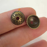 30pc 13x6mm 1g/pc Antique Bronze Carved Radial Bead Caps | Metal End Caps for Handmade Jewelry & Bracelet Making h5320-b