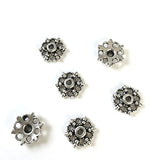 30pc 10mm 0.63g/pc Vintage Flower Bead Spacers Antique Silver Tone, Zinc Alloy Findings for Bracelet Necklace Craft h5321