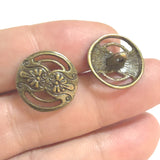 10pc 17mm Vintage Antique Bronze Hollow Floral Metal Shank Buttons, Sewing Buttons for Clothing & DIY Crafth h5322