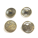10pc 17mm Vintage Antique Bronze Hollow Floral Metal Shank Buttons, Sewing Buttons for Clothing & DIY Crafth h5322