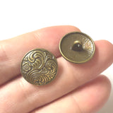 10pc 17mm Vintage Antique Bronze Hollow Floral Metal Shank Buttons, Sewing Buttons for Clothing & DIY Crafth h5322