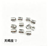 12pc  7x6x3mm 0.68g alloy antique silver 12-constellation barrel beads, large-hole beads, spacer beads, string beads, loose beads, h6000