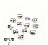 12pc  7x6x3mm 0.68g alloy antique silver 12-constellation barrel beads, large-hole beads, spacer beads, string beads, loose beads, h6000