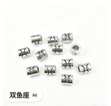 12pc  7x6x3mm 0.68g alloy antique silver 12-constellation barrel beads, large-hole beads, spacer beads, string beads, loose beads, h6000
