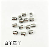 12pc  7x6x3mm 0.68g alloy antique silver 12-constellation barrel beads, large-hole beads, spacer beads, string beads, loose beads, h6000