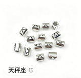 12pc  7x6x3mm 0.68g alloy antique silver 12-constellation barrel beads, large-hole beads, spacer beads, string beads, loose beads, h6000