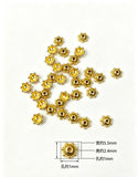 5.5mm 100-piece alloy golden sunflower spacer bead, bead holder spacer, bead accessory h6005