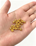 5.5mm 100-piece alloy golden sunflower spacer bead, bead holder spacer, bead accessory h6005