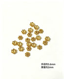 5.6mm 100-piece alloy golden hollowed-out plum blossom base spacer DIY jewelry accessory h6006