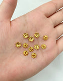 5.6mm 100-piece alloy golden hollowed-out plum blossom base spacer DIY jewelry accessory h6006
