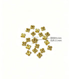 6mm 100-piece alloy golden four-petaled flower base DIY handmade bead spacer pearl base jewelry accessory h6016