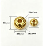 6X4mm 50 pieces alloy gold Fried Dough Twists flat spacer beads handmade bead bracelet spacer material h6017