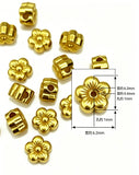 6.2x4.4mm 50-piece alloy golden plum blossom straight hole loose beads string beads spacer h6018