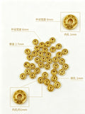 6mm 50-piece alloy golden embossed pattern safety buckle spacer, cultural jewelry bracelet golden spacer bead accessory h6020