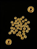 6mm 50-piece alloy golden embossed pattern safety buckle spacer, cultural jewelry bracelet golden spacer bead accessory h6020