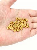 6mm 50-piece alloy golden embossed pattern safety buckle spacer, cultural jewelry bracelet golden spacer bead accessory h6020