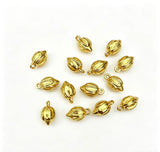 20pc 9.3x6.6mm 1.2g alloy small golden flower bud pendant small hanging ornament bracelet woven jewelry h6025