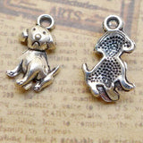 17*10.2MM Handmade Pendant Dog Tibetan Silver Alloy Charm Crafts 50pcs