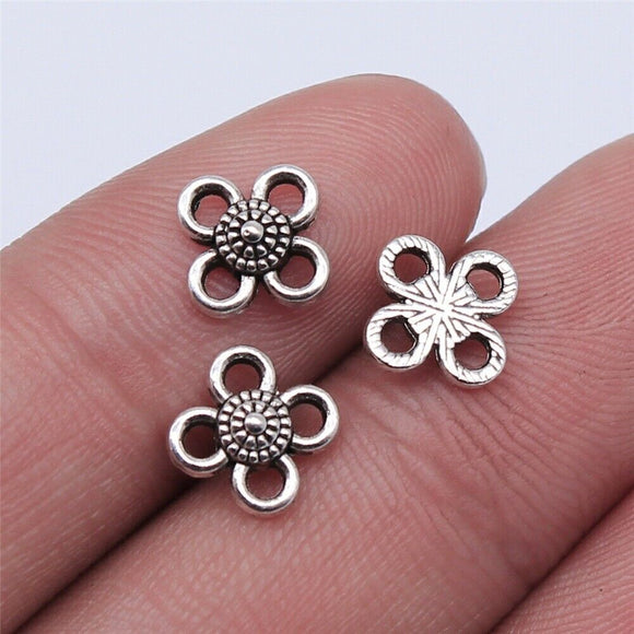 100pcs 8x8mm Alloy Charm Floral connector For DIY Jewelry EF3881